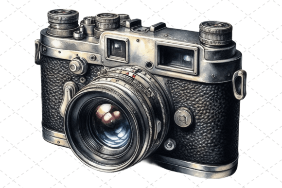 Download RetroSnap Watercolor Vintage Camera Art - Vintage camera Collection