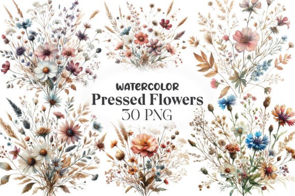 Download Wild Floral Clipart Dry Pressed Flowers - Wild floral clipart Collection
