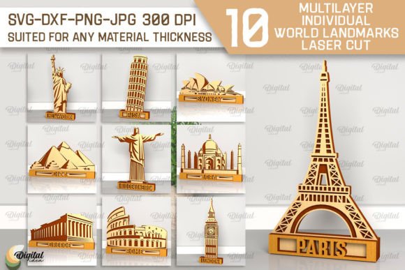 Download Individual World Landmarks Laser Bundle - Individual Collection