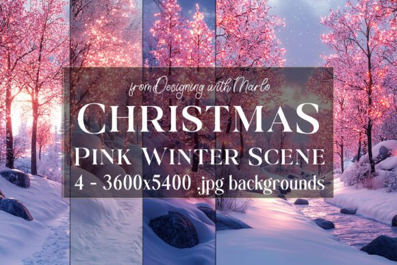 Download Pink Winter Christmas Scene Backgrounds - Christmas scene Collection