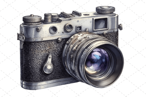 Download RetroSnap Watercolor Vintage Camera Art - Vintage camera Collection