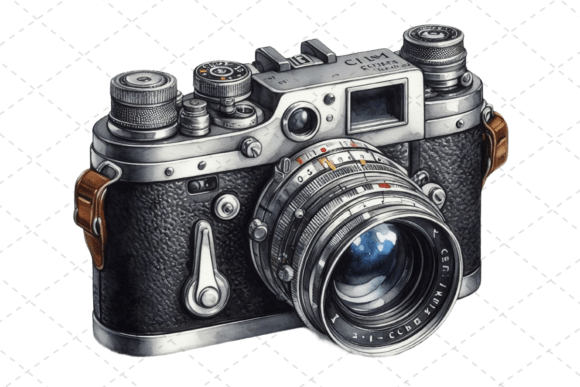 Download RetroSnap Watercolor Vintage Camera Art - Vintage camera Collection