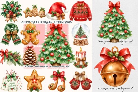 Download Traditional Cozy Christmas Watercolor - Cozy christmas Collection