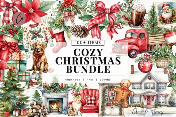 Download Huge Watercolor Cozy Christmas Bundle - Cozy christmas Collection