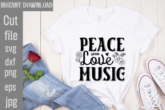 Download Peace Love Music SVG Cut File - Premium Resources
