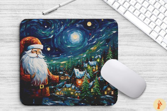 Download Cozy Christmas Scene Painting Mouse Pad - Christmas scene Collection