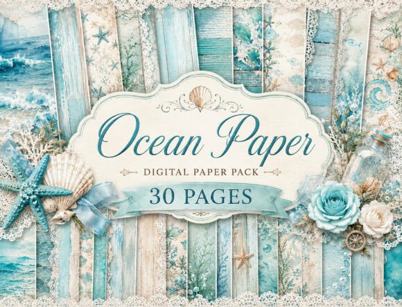 Download Ocean Shells Digital Paper - Digital Collection