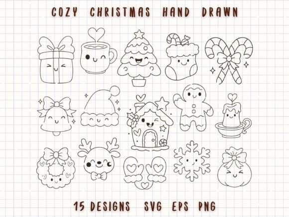 Download Cozy Christmas Hand Drawn SVG - Cozy christmas Collection
