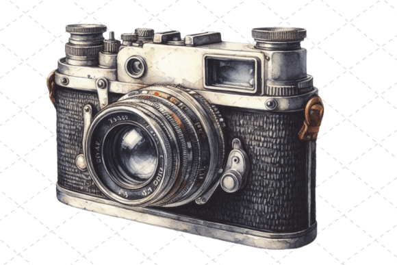Download RetroSnap Watercolor Vintage Camera Art - Vintage camera Collection