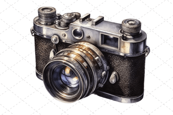 Download RetroSnap Watercolor Vintage Camera Art - Vintage camera Collection